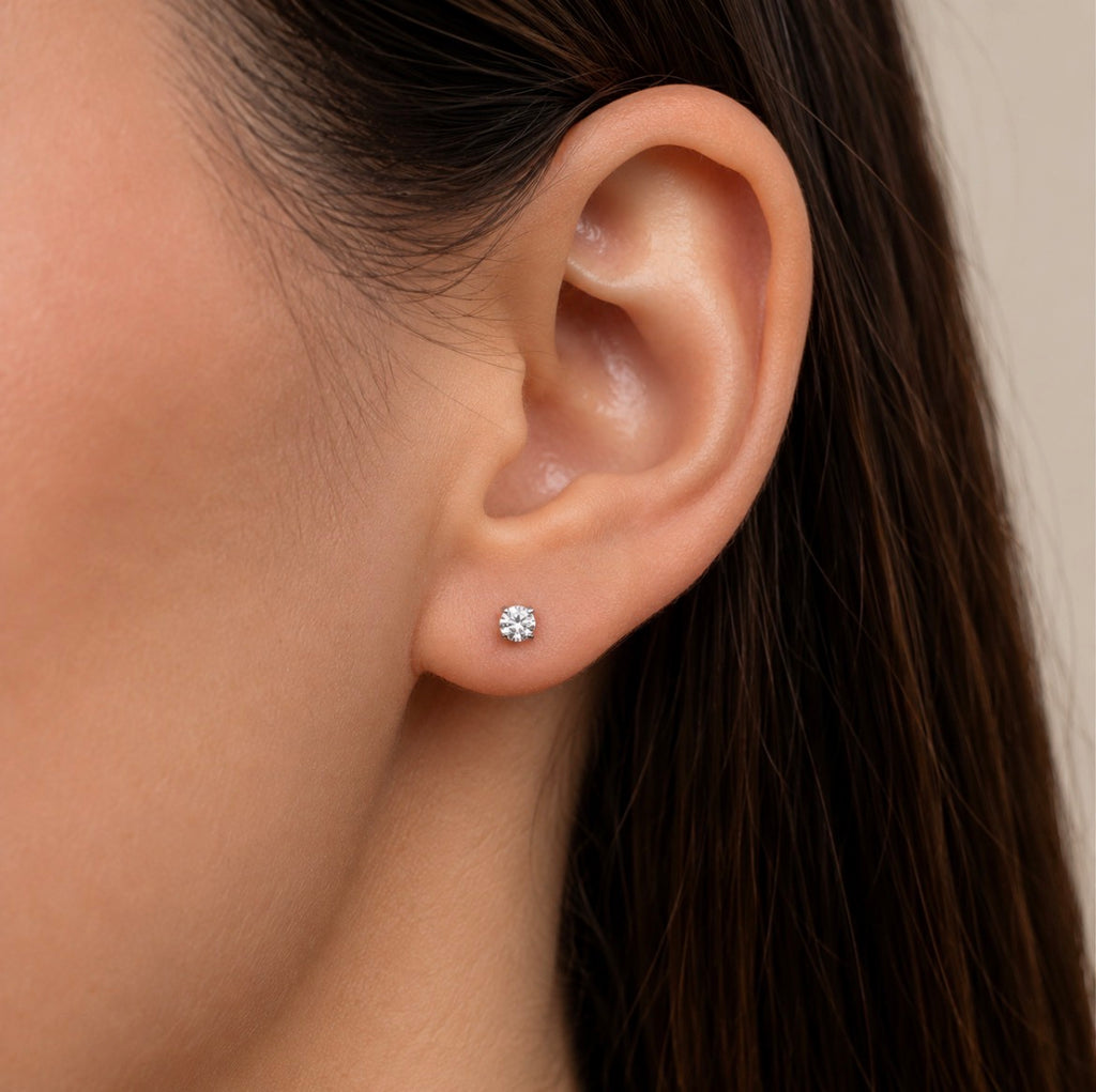 Boucles d’Oreilles Puces Luxe en Argent 925 & Zirconium 2 mm – Esmée
