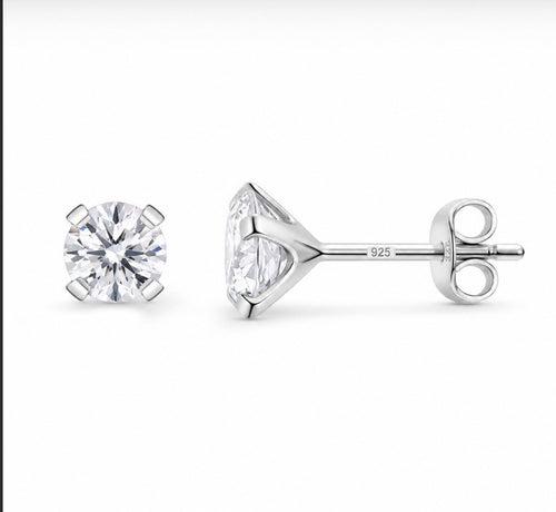 Boucles d’Oreilles Puces Luxe en Argent 925 & Zirconium 2 mm – Esmée