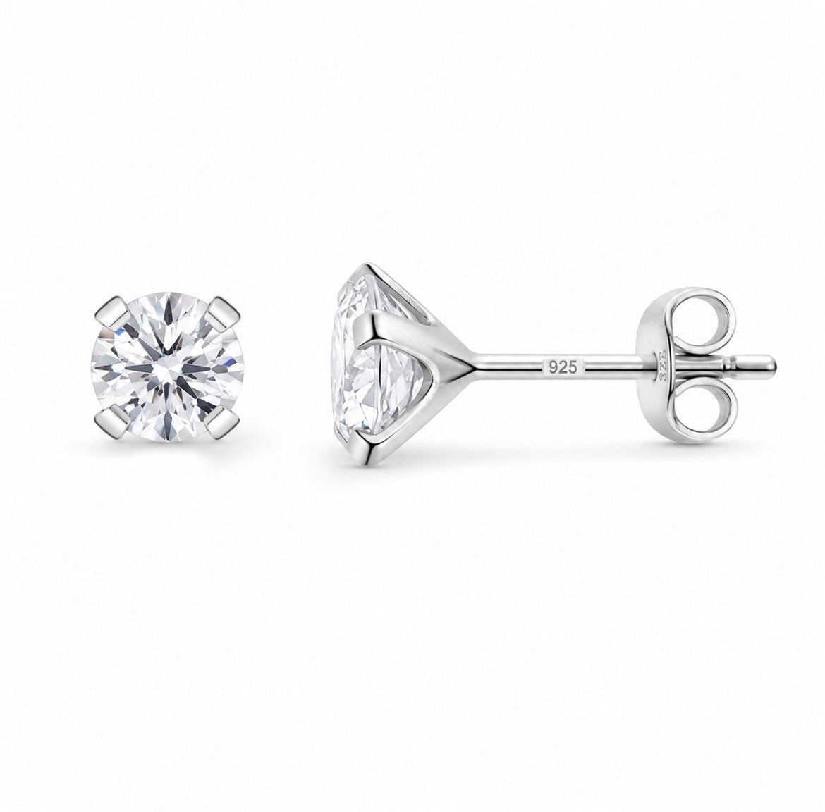 Boucles d’Oreilles Puces Diamantées 7 mm | Argent Sterling 925 & Zirconium Premium
